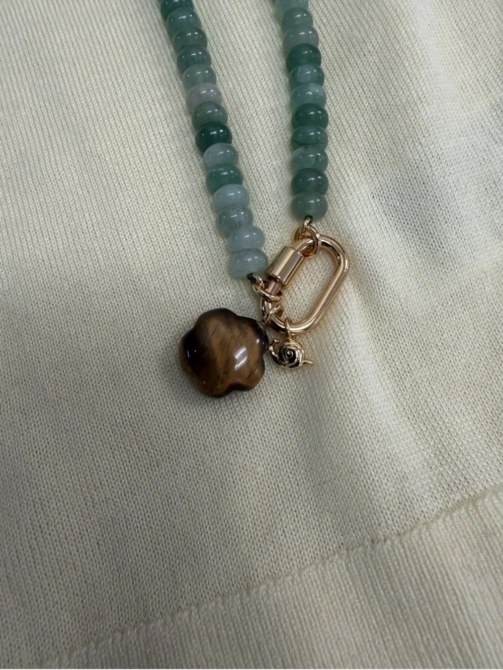 MADEWELL Semiprecious Beaded Carabiner Charm Necklace - Picture 4 of 4